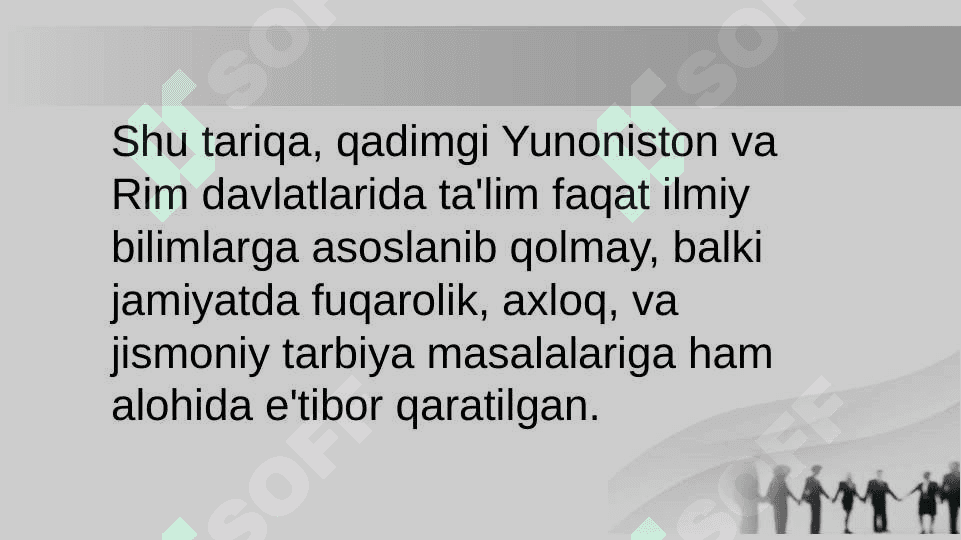 Qadimgi yunoniston va rim davlatlarida tarbiya va maktab 5