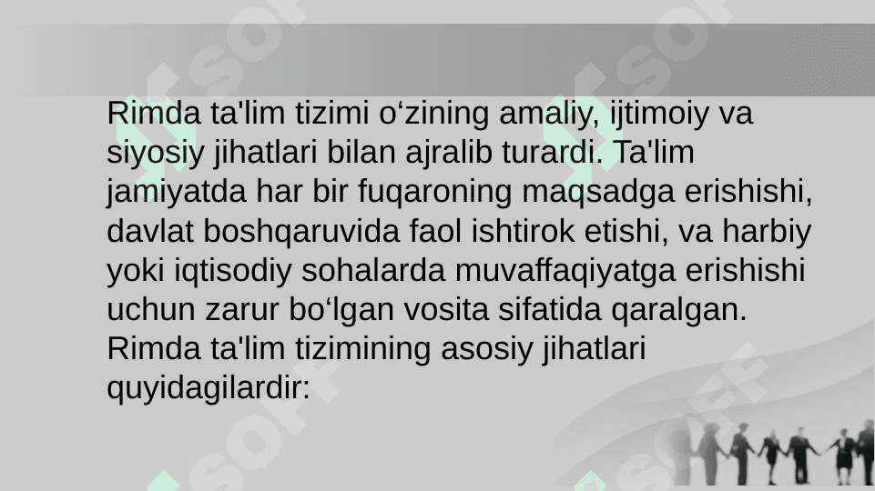 Qadimgi yunoniston va rim davlatlarida tarbiya va maktab 6