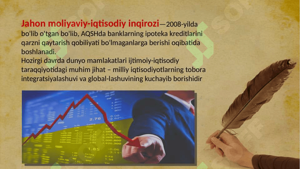 ; Jahon moliyaviy iqtisodiy inqirozining yuzaga kelish sabablari 2