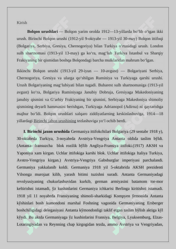 Bolqon   masalasi   va   Yevropada   xalqaro   munosabatlarning 2