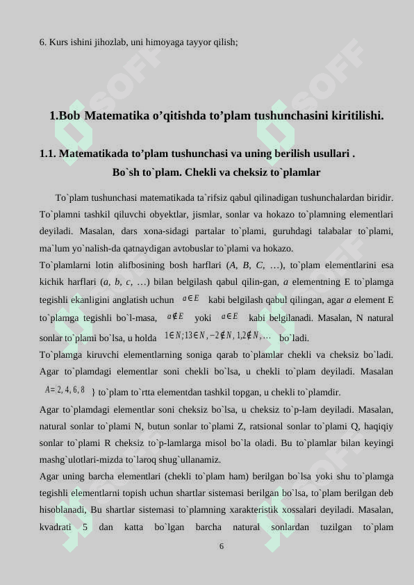 Matematika o’qitishda to’plam tushunchasini interfaol metodlarda o’qitish 6