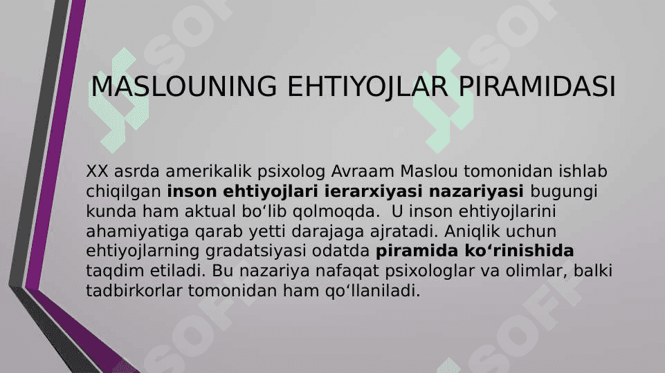 Ehtiyojlar piramidasi haqida 2