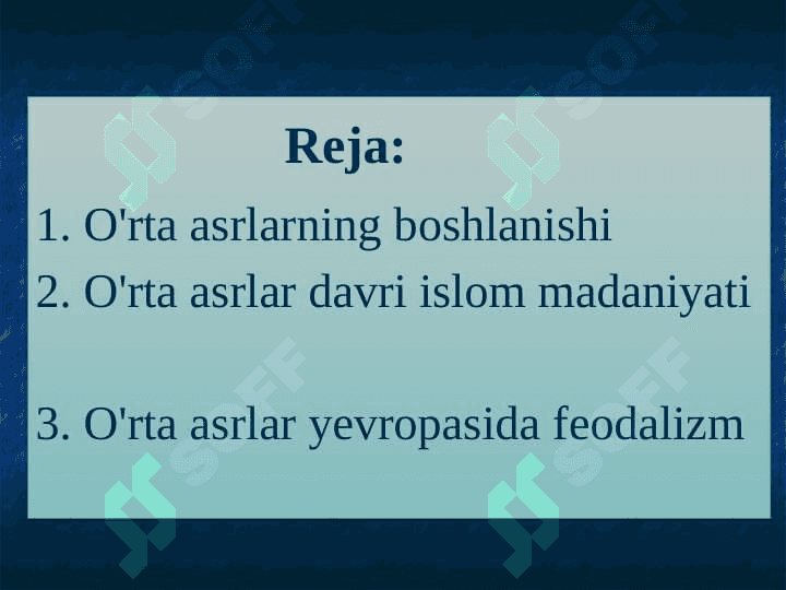 OʻRTA ASRLAR TARIXI 2