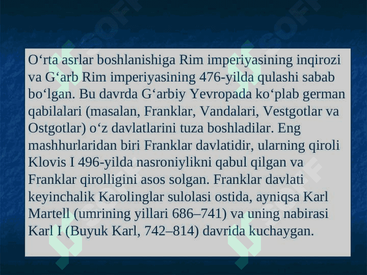 OʻRTA ASRLAR TARIXI 4