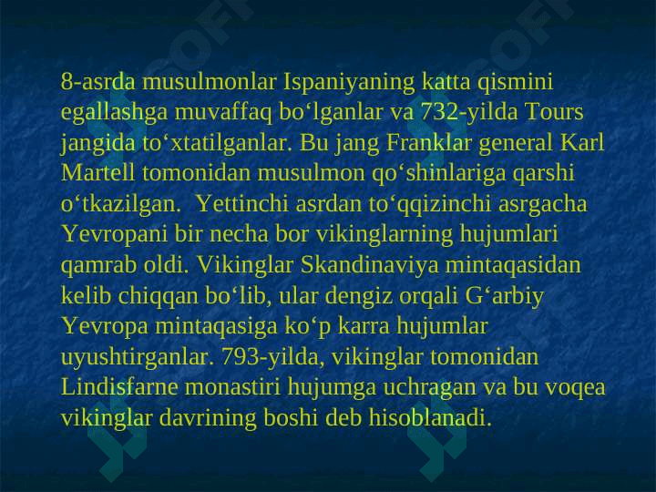OʻRTA ASRLAR TARIXI 5