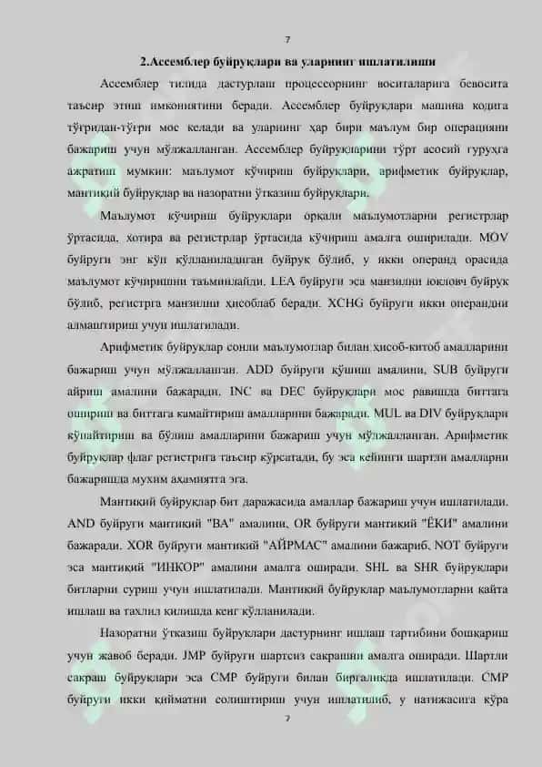 Ассемблер тилида дастурлаш асослари 8