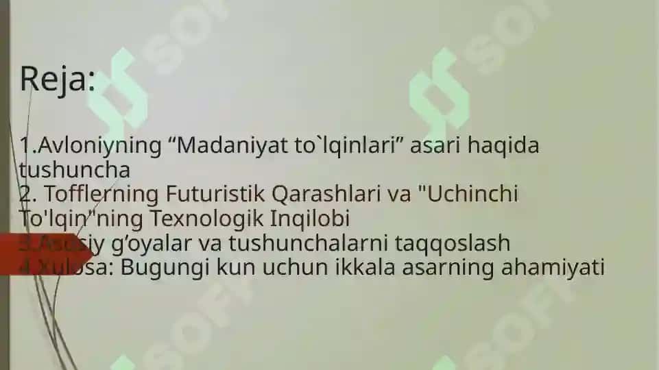 Avloniyning Madaniyat to'lqinlari va Tofflerning Uchinchi to'lqin Qiyosiy Tahlil 2