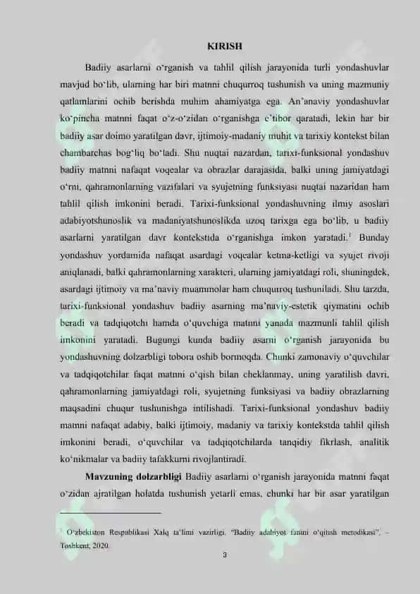 Badiiy asarni o'rganishda tarixi funksional yondashuv 3
