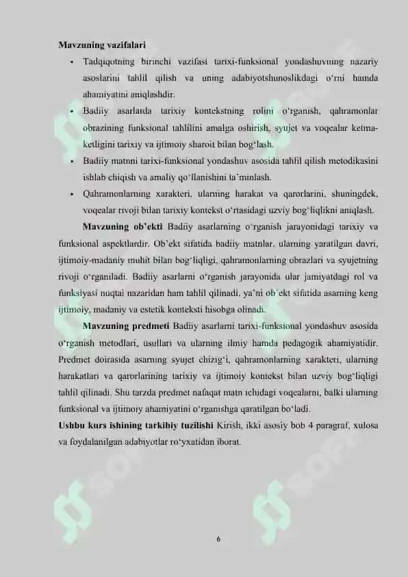 Badiiy asarni o'rganishda tarixi funksional yondashuv 6