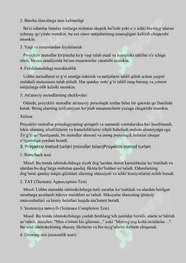 Proyektiv metodlar 3