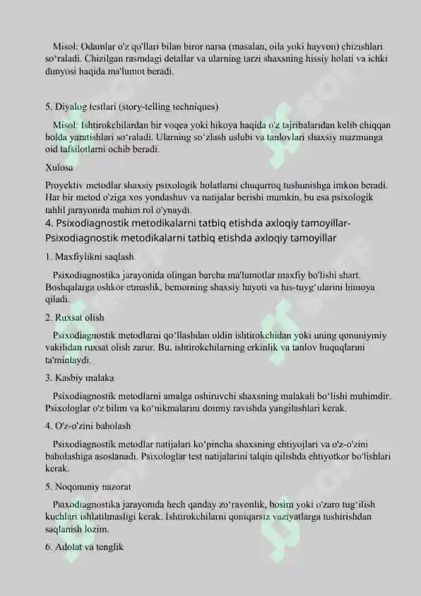 Proyektiv metodlar 4