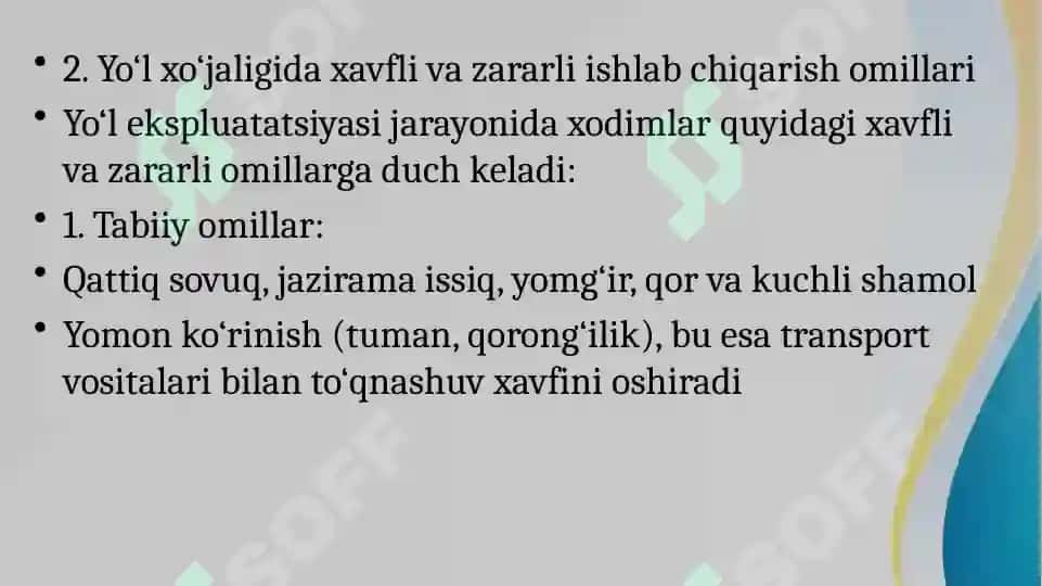 avtomobil yoʻllarini ekspluatatsiya qilishda mehnat muhofazasi va xafvszlik texnikalari 5