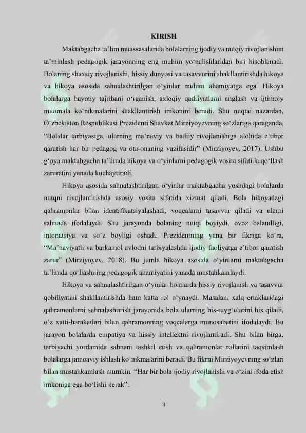 MAKTABGACHA TA’LIM JARAYONIDA TARBIYALANUVCHILAR ISHTIROKIDA QO‘G‘IRCHOQ TEATRI 3