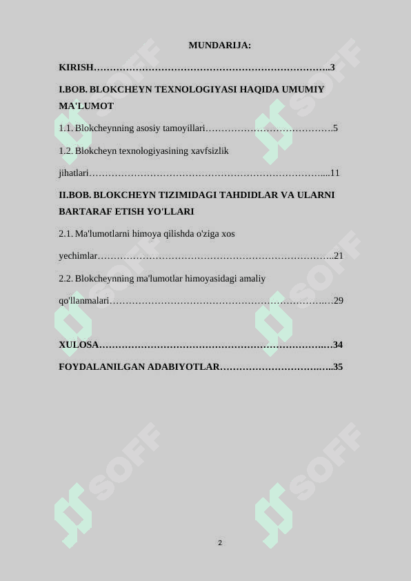BLOKCHEYN TEXNOLOGIYASINING XAVFSIZLIK JIHATLARI VA MA'LUMOTLAR HIMOYASI. 2