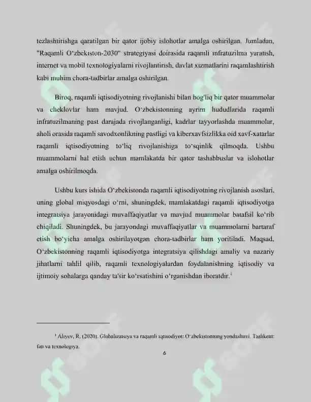 O‘ZBEKISTONDA RAQAMLI IQTISODIYOTNI 6