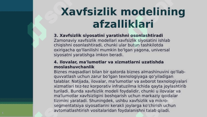 Xavfsizlik modellari 6