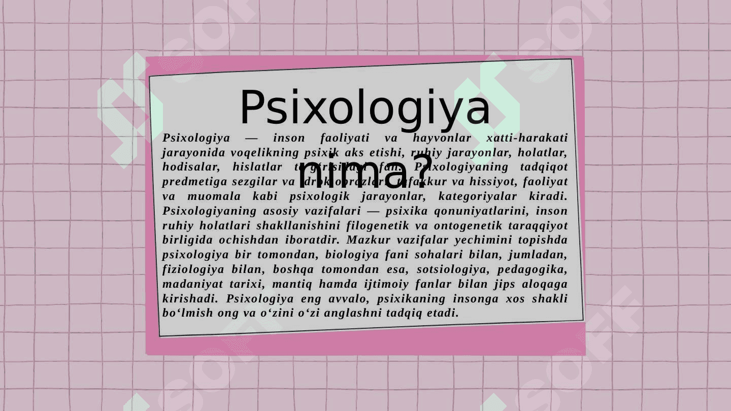 Zamonaviy psixologiya tarmoqlarida tadqiqot metodlarini qo‘llanishi.Test metodi 2