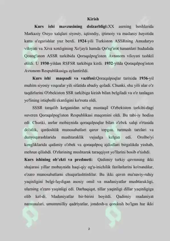 Qoraqalpog’iston respublikasi iqtisodiyotining o’ziga hos jihatlari 2