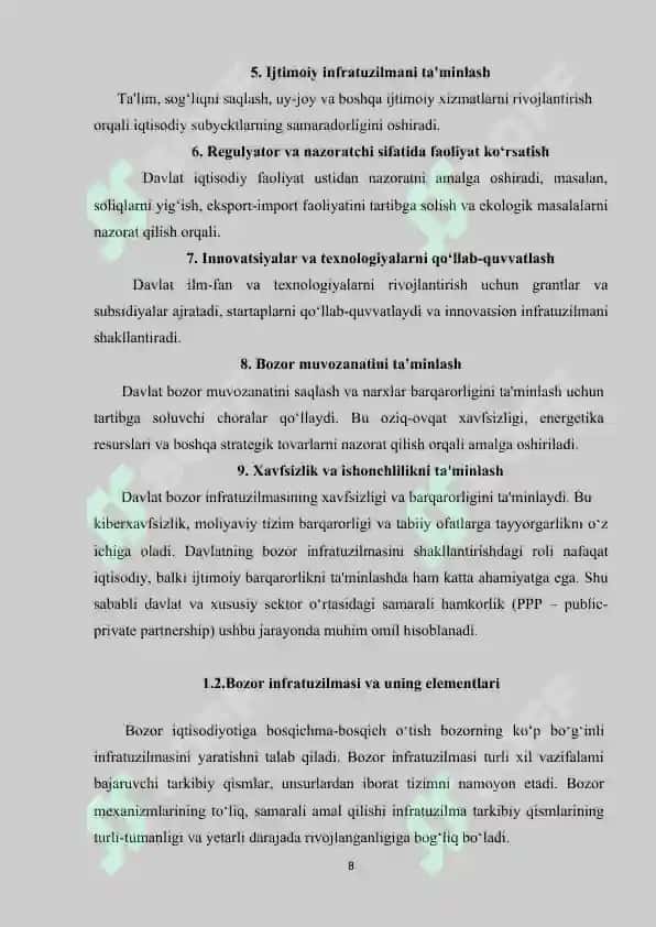 Bozor infra tuzilmasining mintaqaviy rivojlanish ta’siri 8