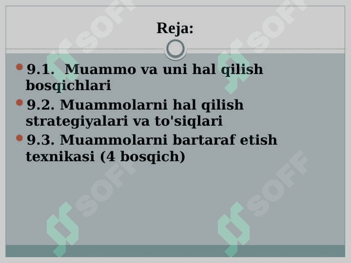 Muammoni hal qilishning asosiy strategiyalari 2