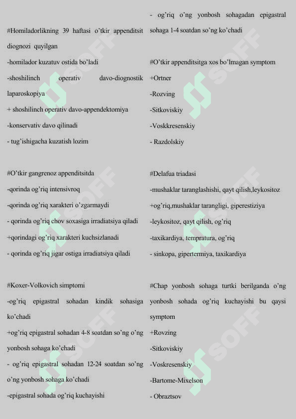 Xirurgiya yakuniy test yangi Baza 6