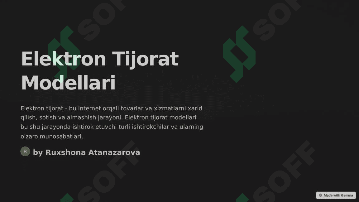 elektron tijorat modellari (taqdimot) 2