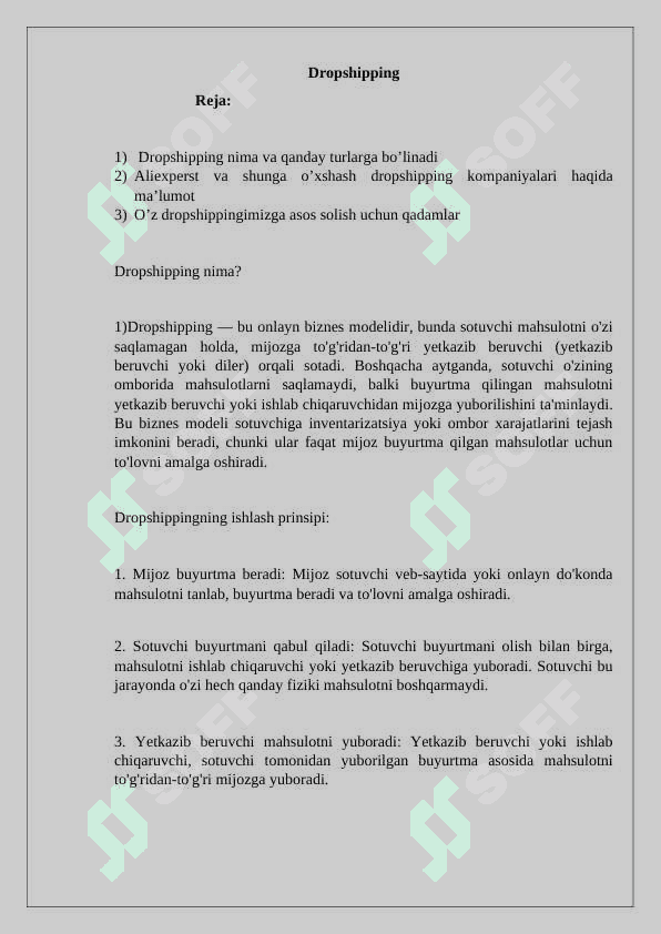 DROPSHIPPING taqdimot 2