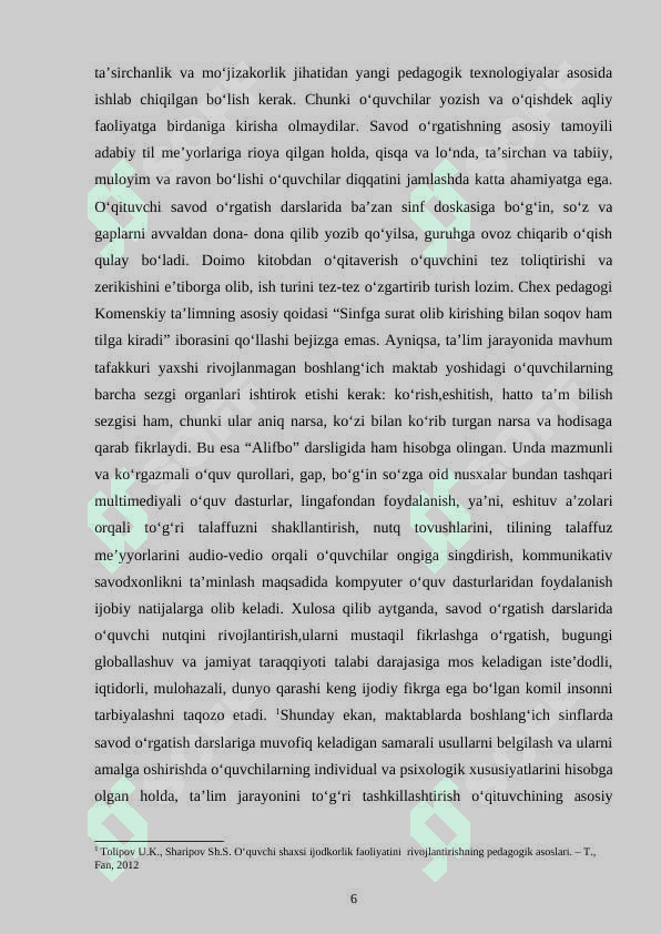 Til ta'limida kirgazmalilikning o'rni 6