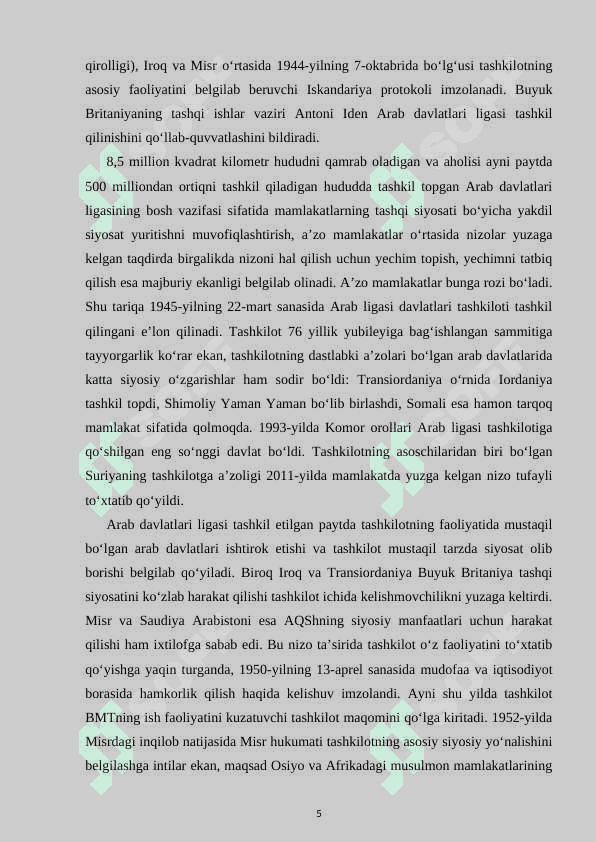 ARAB DAVLATLARI LIGASI 5