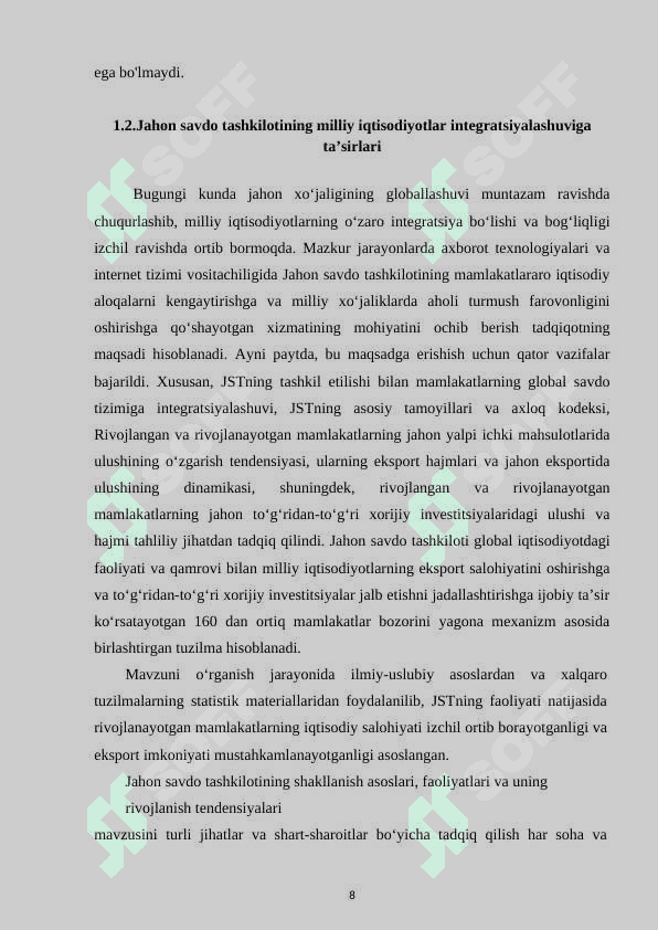 JAHON SAVDO TASHKILOTI RIVOJLANISH BOSQICHLARI 1