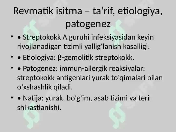 Revmatik isitma va yurak qopqoq nuqsonlari 2