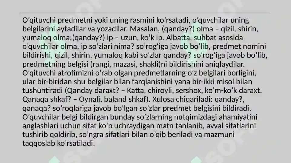 Sifatni o’rganish metodikasi 4