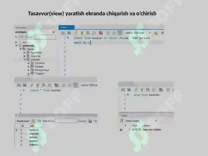 Protsedura yaratish va ulardan foydalanish 2