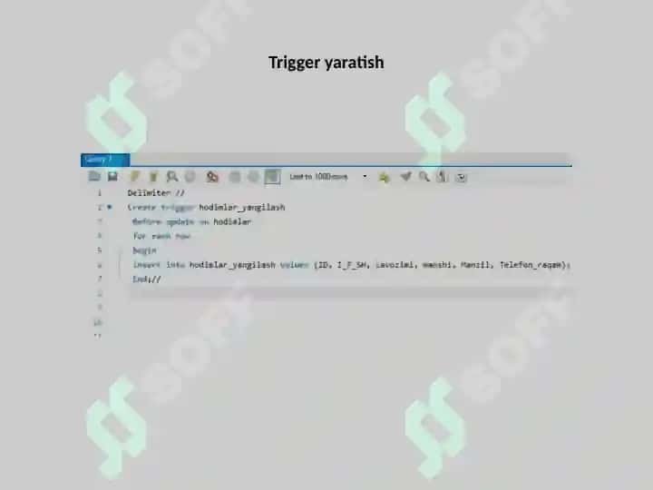 Protsedura yaratish va ulardan foydalanish 4
