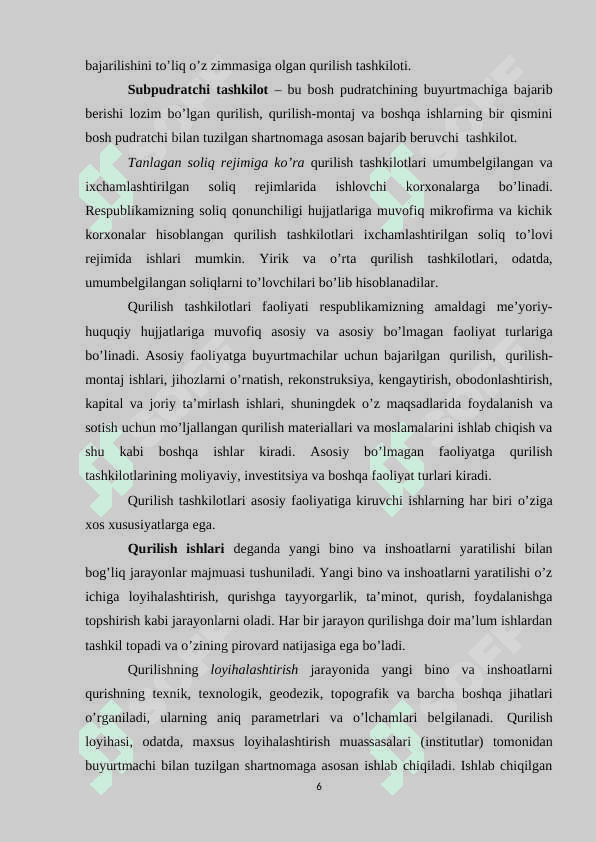 Qurilish tashkilotlarida buxgalteriya hisobini tashkil qilish asoslari 6