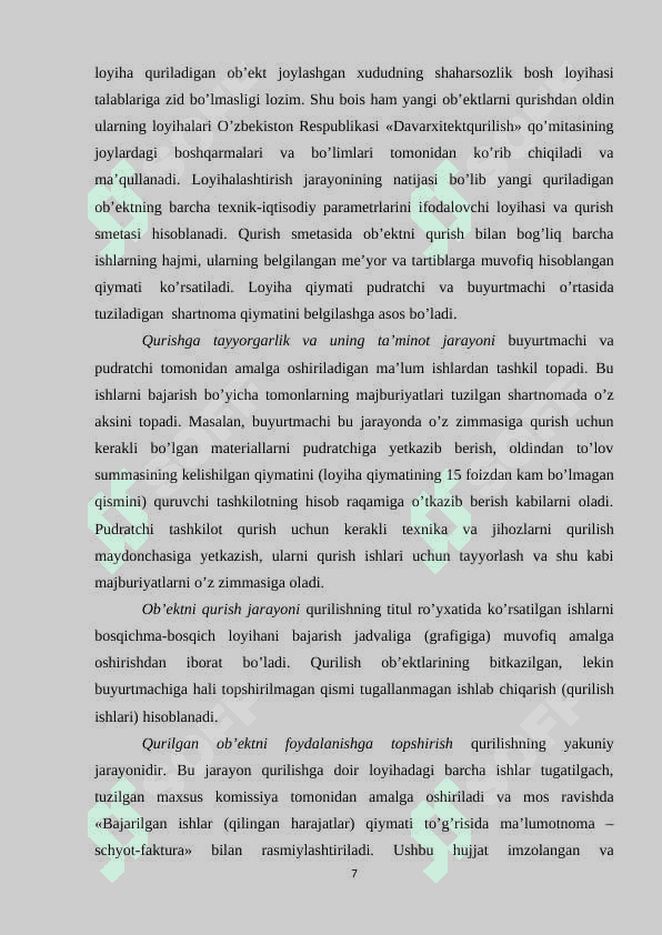 Qurilish tashkilotlarida buxgalteriya hisobini tashkil qilish asoslari 7