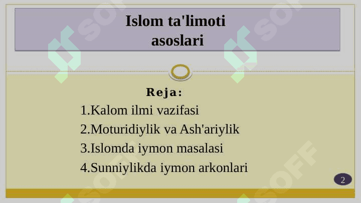 ISLOM TA'LIMOTI ASOSLARI 2