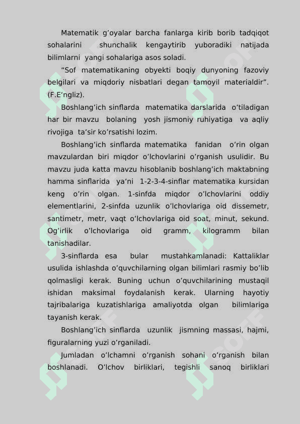 Sonlar to’plami va miqdor tushunchalarini o’qitish metodlari. 4