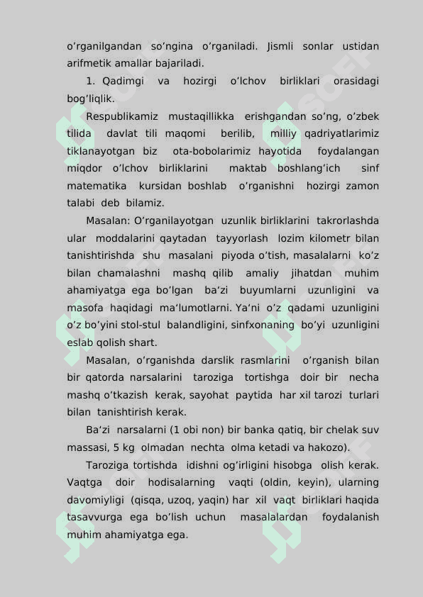 Sonlar to’plami va miqdor tushunchalarini o’qitish metodlari. 5