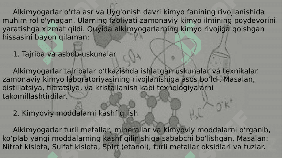 Alkimyogarlar faoliyatining kimyoni rivojlantirishdagi roli. Mashhur arab alkimyogarlari 2