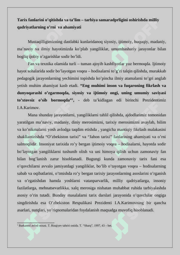 Tarix darslarida o’quvchilarni milliy qadriyatlar asosida tarbiyalash usullari. 24 2