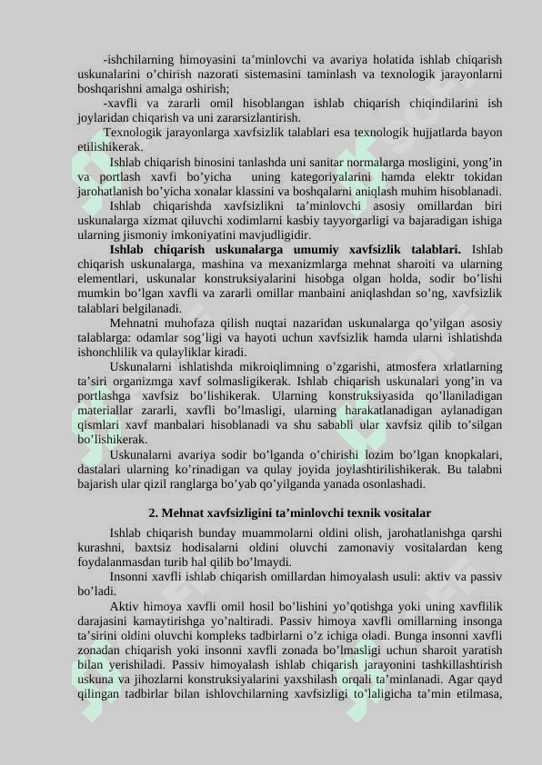 TEXNIK XAVFSIZLIKNING TALABLARI 4