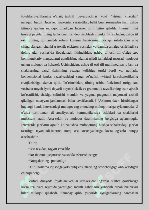 Internet tili xususiyatlari 3