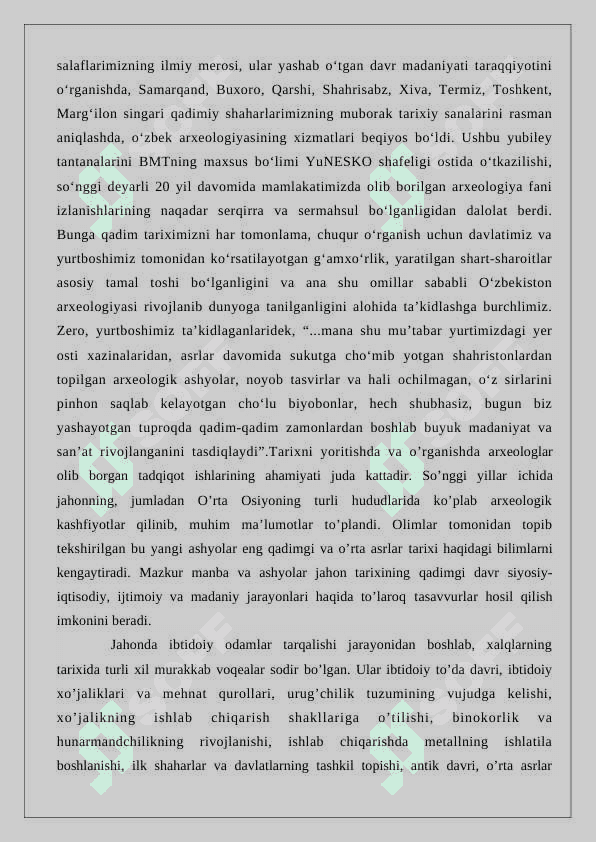 O'zbekistonda arxeologiya fanining rivojlanishi 8