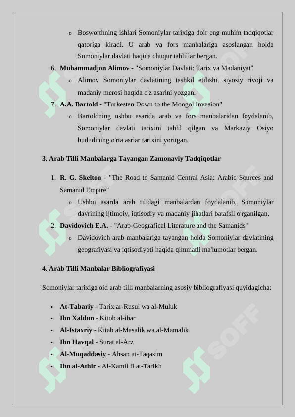 Somoniylar tarixiga doir arab tilli manbalar bibliografiyasini tuzish 24 3