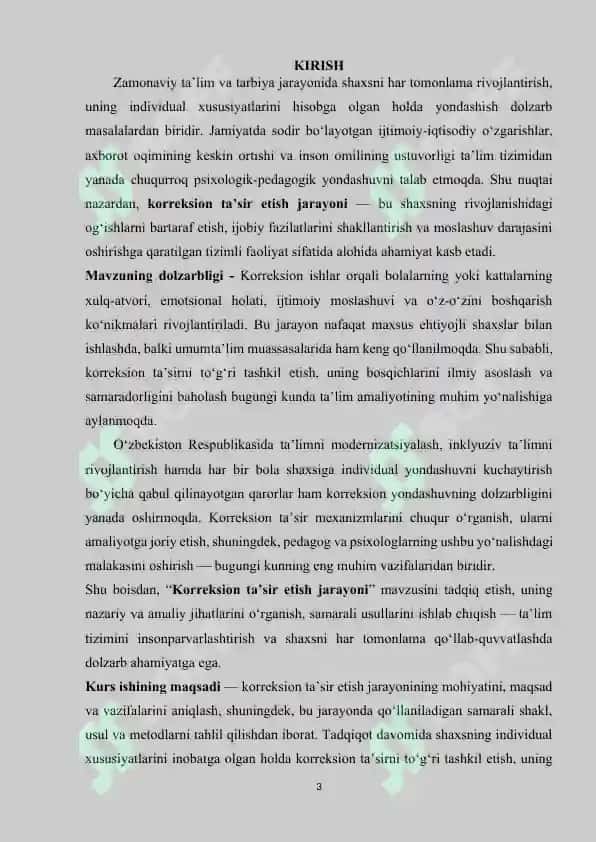 KORREKSION TA’SIR ETISH JARAYONI 3