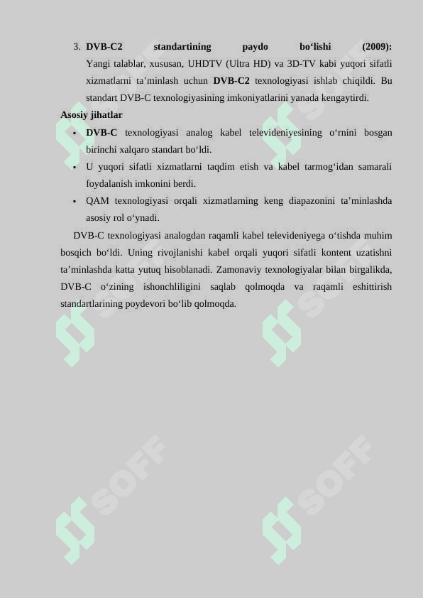 DVB-C raqamli kabel televideniye standarti 5