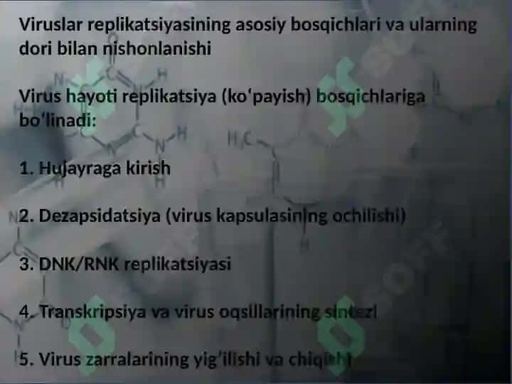 Viruslarga va o'smalarga qarshi dori vositalarining tasir mexanizmi (DNK,RNK fermentlariga nisbatan ) 4