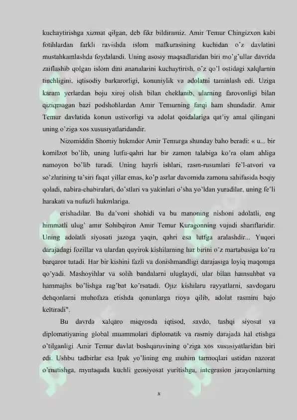 Mustaqillik yillarida yurtimizda tarixni yozma manbalar asosida tadqiq etish 8