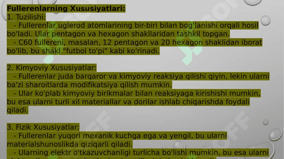 Fullerening metalli xosilalari,  xosilalari va tuzilishi endo va ekzo fulleridlar 3